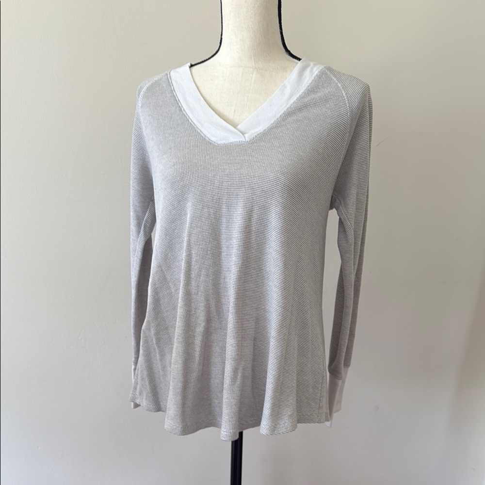 Lilla P Gray Long Sleeve Relaxed Tee